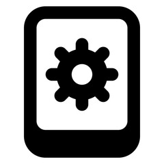 Wall Mural - mobile video icon of solid style