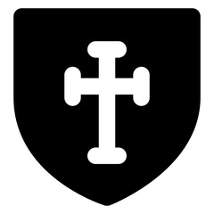 Canvas Print - solid design of catholic shield icon