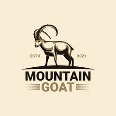 Wall Mural - Mountain goat logo template premium vector