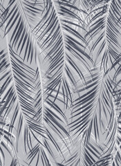 Wall Mural - Seamless Leaves Pattern In Elegant Style. Palm leaves background. Tropical palm leaves, jungle leaves seamless floral pattern background