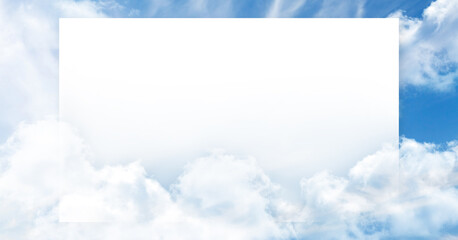 Wall Mural - frame with copy space over blue sky and clouds