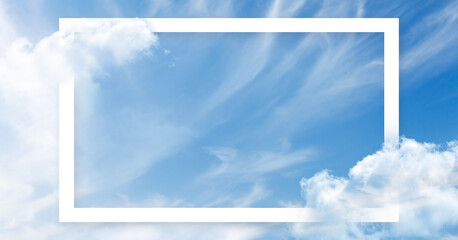 Wall Mural - frame with copy space over blue sky and clouds