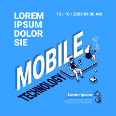 Wall Mural - vector banner of mobile technology