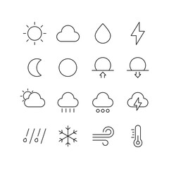 weather, meteorology icon illustrations set.