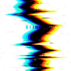 Aufkleber - Glitch, digital TV effect, noise of VHS on screen