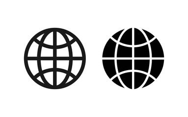 Sticker - Simple Globe Flat Icon Vector Isolated on White