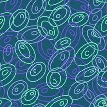 Abstract Seamless Pattern, Green And Purple Ovals On A Dark Background