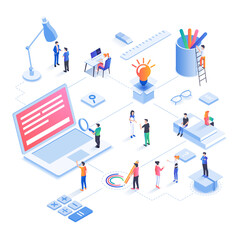 Wall Mural - modern isometric illustration design - education concept