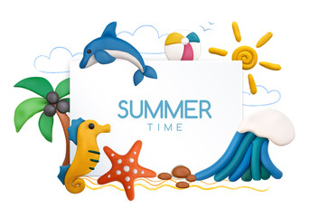 Canvas Print - Summer Time Objects Set