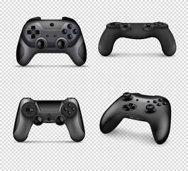 Canvas Print - Controller Realistic Monochrome Set