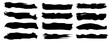 © high_resolution - Vector collection of artistic grungy black paint hand made creative brush stroke set isolated on banner background. A group of abstract grunge sketches for design education or graphic art decoration
