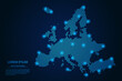© Arif Hama - Abstract image Europe map from point blue and glowing stars on a dark background. vector illustration. Vector eps 10.