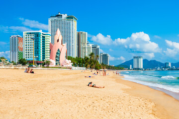 Canvas Print - Nha Trang city beach, Vietnam