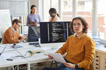 young software engineer in office