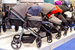 Baby pushchairs for sale in the store