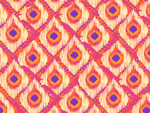 Geometric Ethnic Oriental Ikat Pattern Traditional Peacock Shape Design For Background,carpet,wallpaper,clothing,wrapping