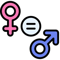 Wall Mural - Gender equality icon, Feminism related vector