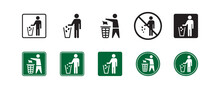 Do Not Litter Sign Icon. Vector Graphic Illustration. Suitable For Website Design, Logo, App, Template, Banner, And More. 