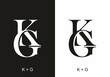 Black and white of KG initial letter