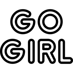 Wall Mural - Go Girl icon, Feminism related vector