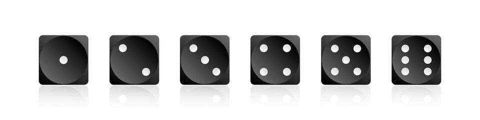 Sticker - dice collection. game dice, isolated on white background. dice in realistic design from one to six. 