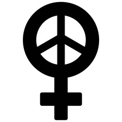 Wall Mural - Female gender and peace symbol icon, Feminism related vector