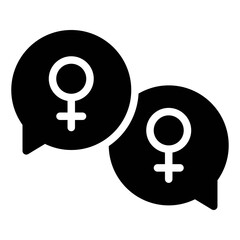 Wall Mural - Speech balloon with Female gender symbol icon