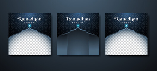 Ramadan Kareem background for social media post template with exclusive luxury design. Editable copy space photo or image for discount tag or content promo product.