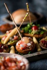 Sticker - assortment of different vegan spanish pinchos