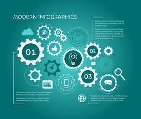 Canvas Print - Modern vector design template gear wheels concept