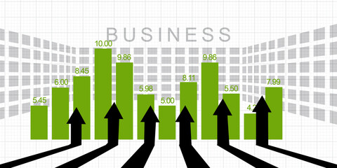 2d rendering Stock market online business concept. business Graph 
