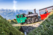 Dampfbetriebene Zahnradbahn, Dampflok, Dampfeisenbahn, Dampfbahn, Dampflokomotive,  Brienz Rothorn Bahn, Alpen und Berge im Berner Oberland, Schweiz