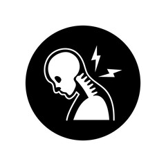 Wall Mural - Neck arthritis black glyph icon. Inflammation joint. Sign for web page, mobile app, button, logo.