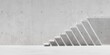 Abstract empty, modern concrete staircase on concrete wall outside - industrial interior background template or career or growth concept