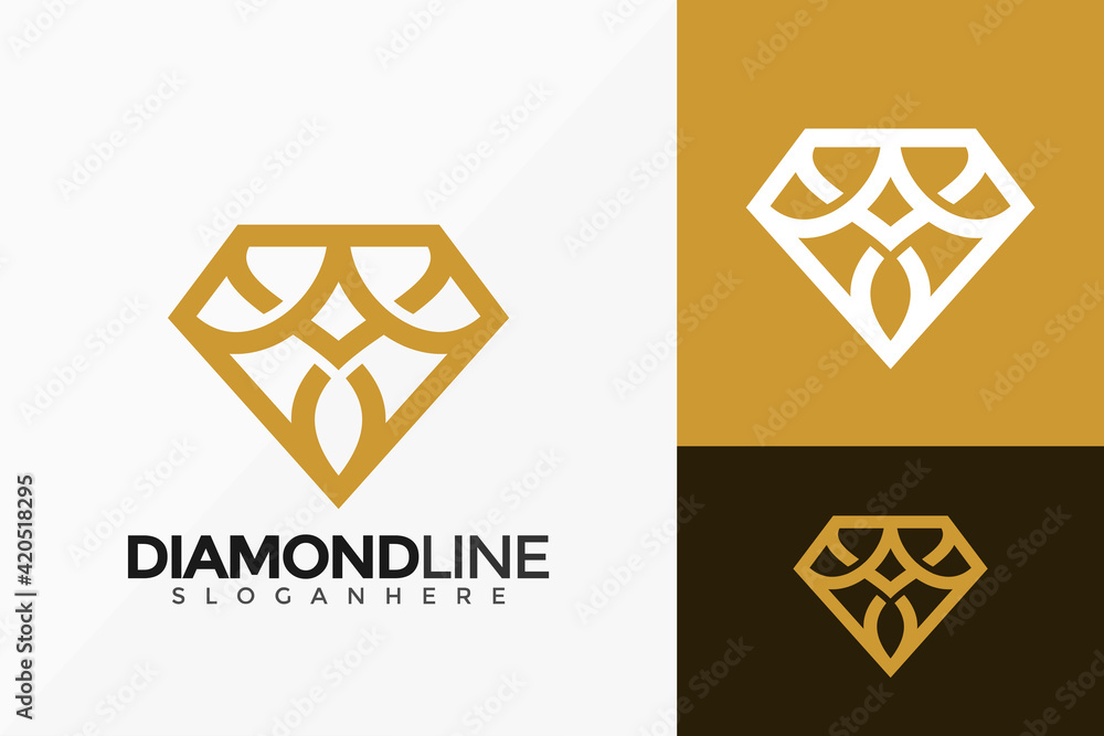 Stock-Vektorgrafik „Letter A Line Art Diamond Logo Vector Design ...