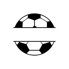 Split Soccer Ball Black Icon. Clipart Image Isolated On White Background