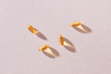 Fish Oil Capsules Isolated On Color Background.
