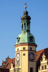 Canvas Print - Tower of old city hall in Leipzig, Germany