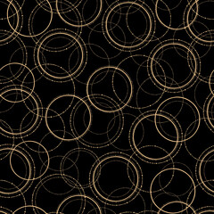 Wall Mural - seamless pattern of golden shining circles