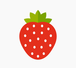 Wall Mural - red strawberry fruit symbol. strawberry icon isolated.