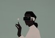 © Valeriya Simantovskaya/Stocksy - portrait of a black woman in VR glasses. virtual reality concept