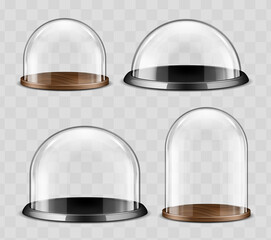 Sticker - Realistic Detailed 3d Glass Domes Set. Vector