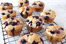Cooling Blueberry Muffins
