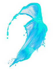 Poster - light blue paint splash isolated on a white background