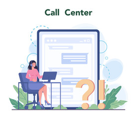 Sticker - call center or technical support online service or platform