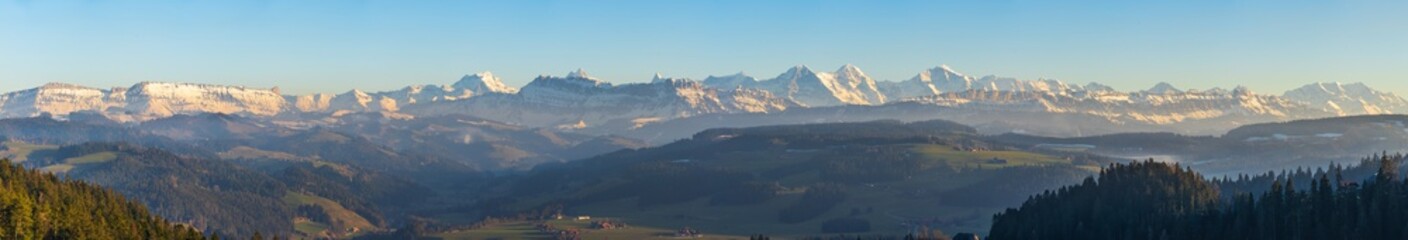 Wall Mural - panorama of mountains in swiss alps