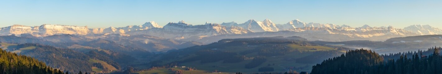 Wall Mural - panorama of mountains in swiss alps