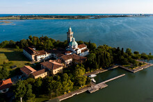 The Barbana Island, A Church In The Middle Of The Sea. FVG, Ital