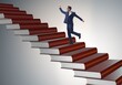 © Elnur - Businessman student climbing the ladder of education books