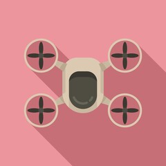 Poster - Delivery drone icon, flat style